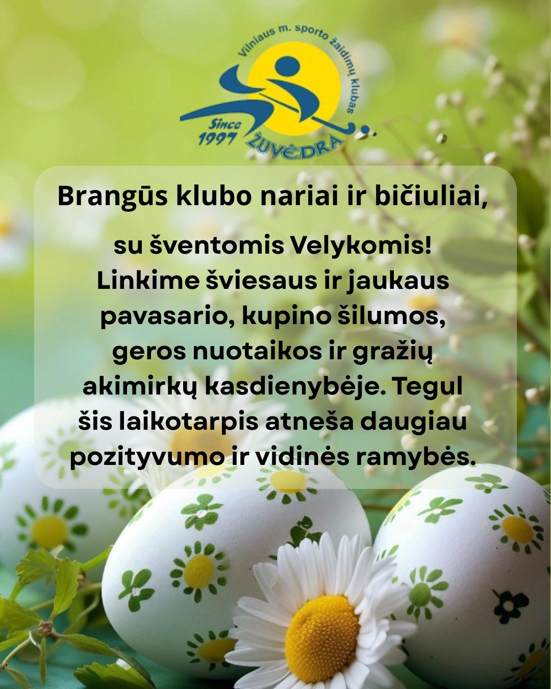 Su Šv. Velykomis sveikina Žuvėdra